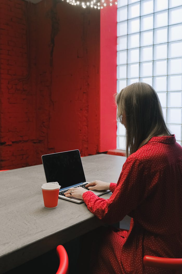 A Woman using a Laptop